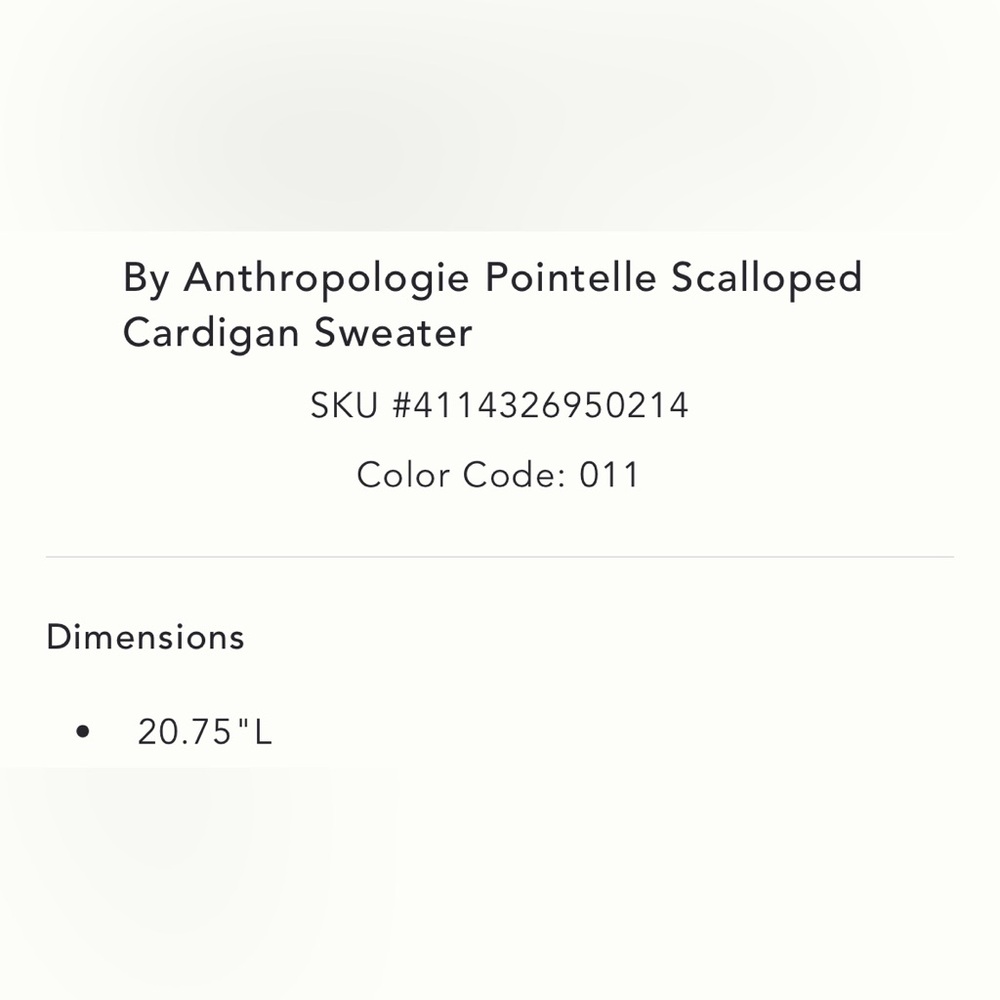 By Anthropologie Pointelle Scalloped Cardigan Sweater in Ivory - Picture 5 of 5